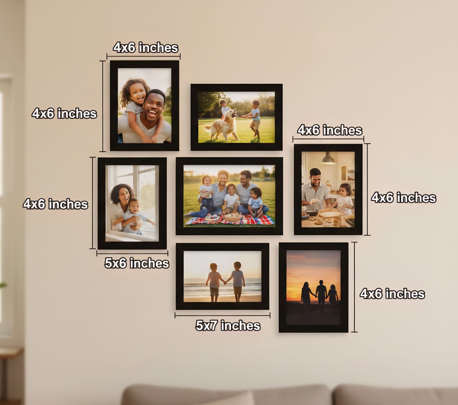 OFC ERA PHOTO FRAME SET OF 07 6PCS 4X6, 1PCS 5X7 - Image 2
